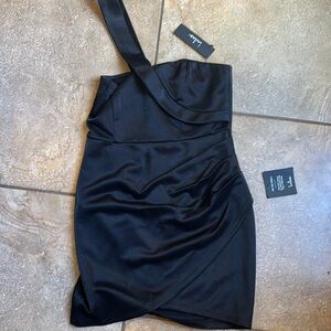Black One-Shoulder Mini Dress
